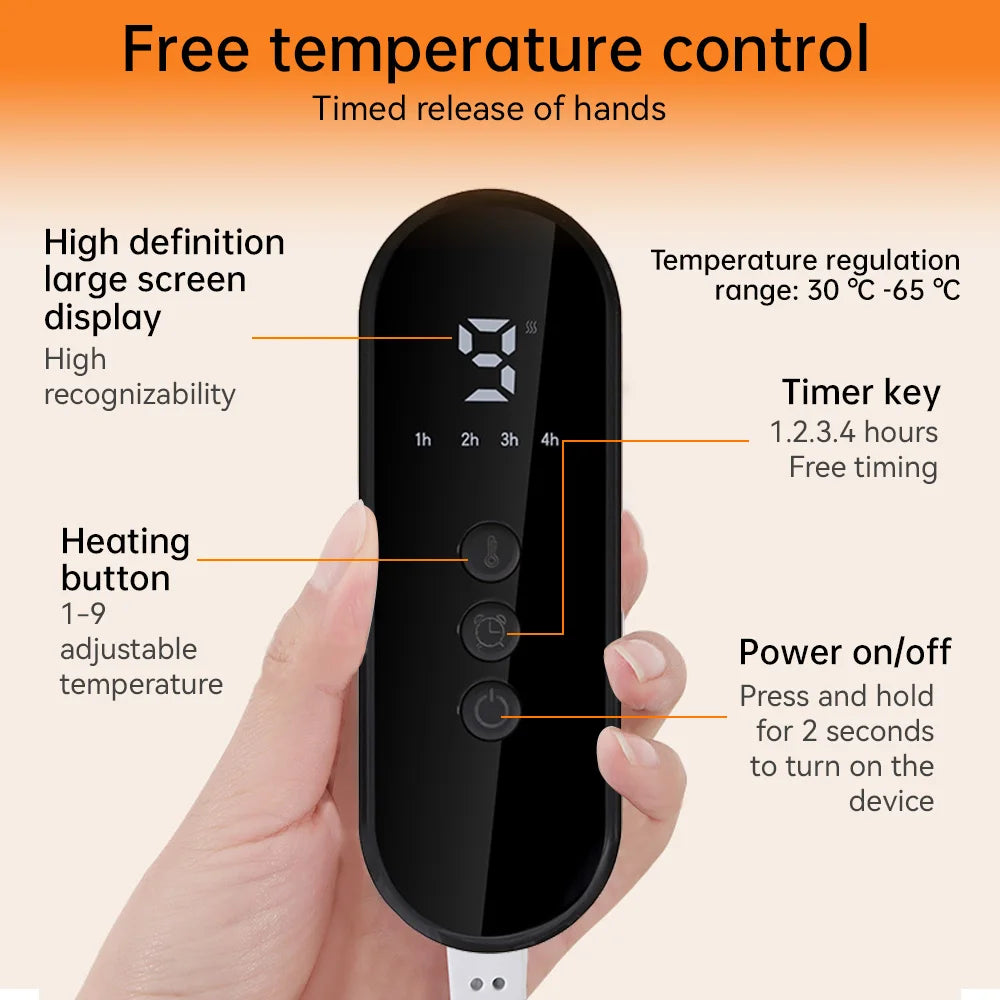 Electric Heated Foot Warmer with Remote Control and Nine Temperature Settings for Indoors