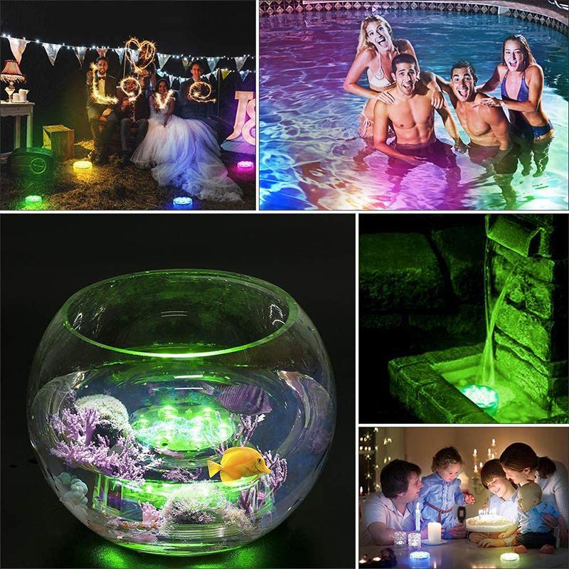 Submersible LED Light with 16-Color Remote and Suction Cup Mounting for Pools