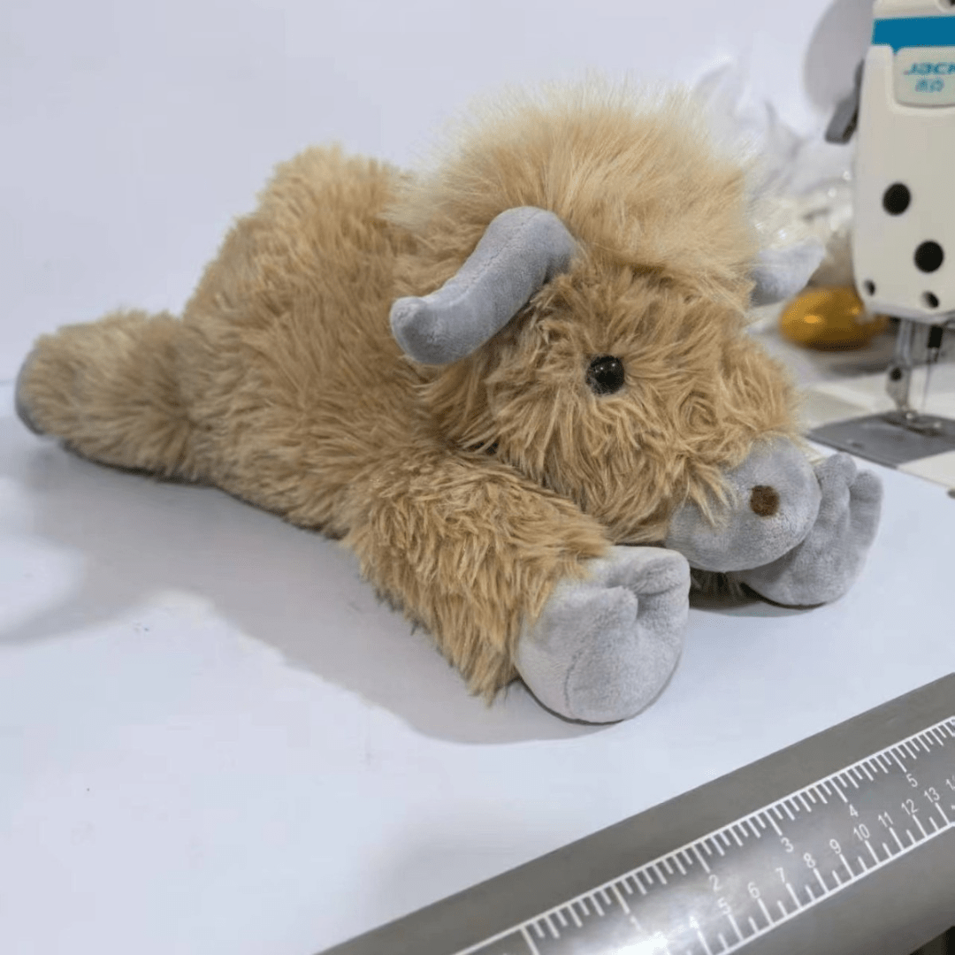 Highland Cow Plush Toy Soft Brown Fluffy Farm Animal - Product detail 6