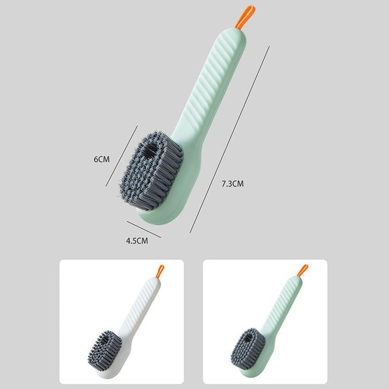 Shoe Cleaning Brush Set of 2 with Refillable Liquid Dispensing Handle and Soft Bristles