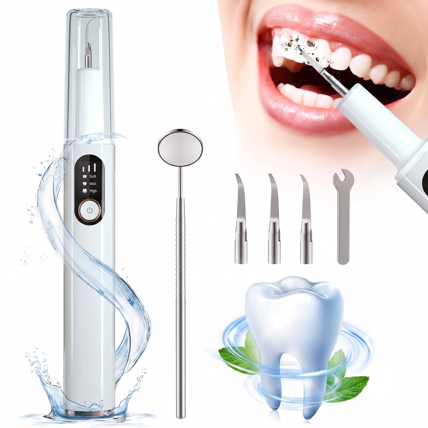 Plaque Remover for Teeth, Electric Dental Calculus Remover for Tartar, Plaque and Stain Cleaning