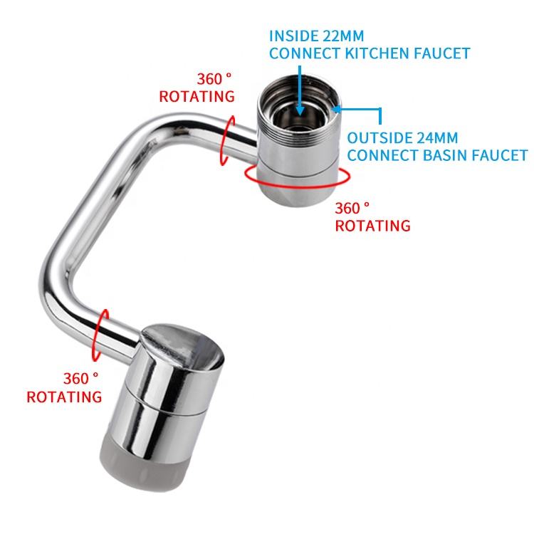 Swivel Faucet Extender with Dual Flow Modes and 1080 Degree Rotation