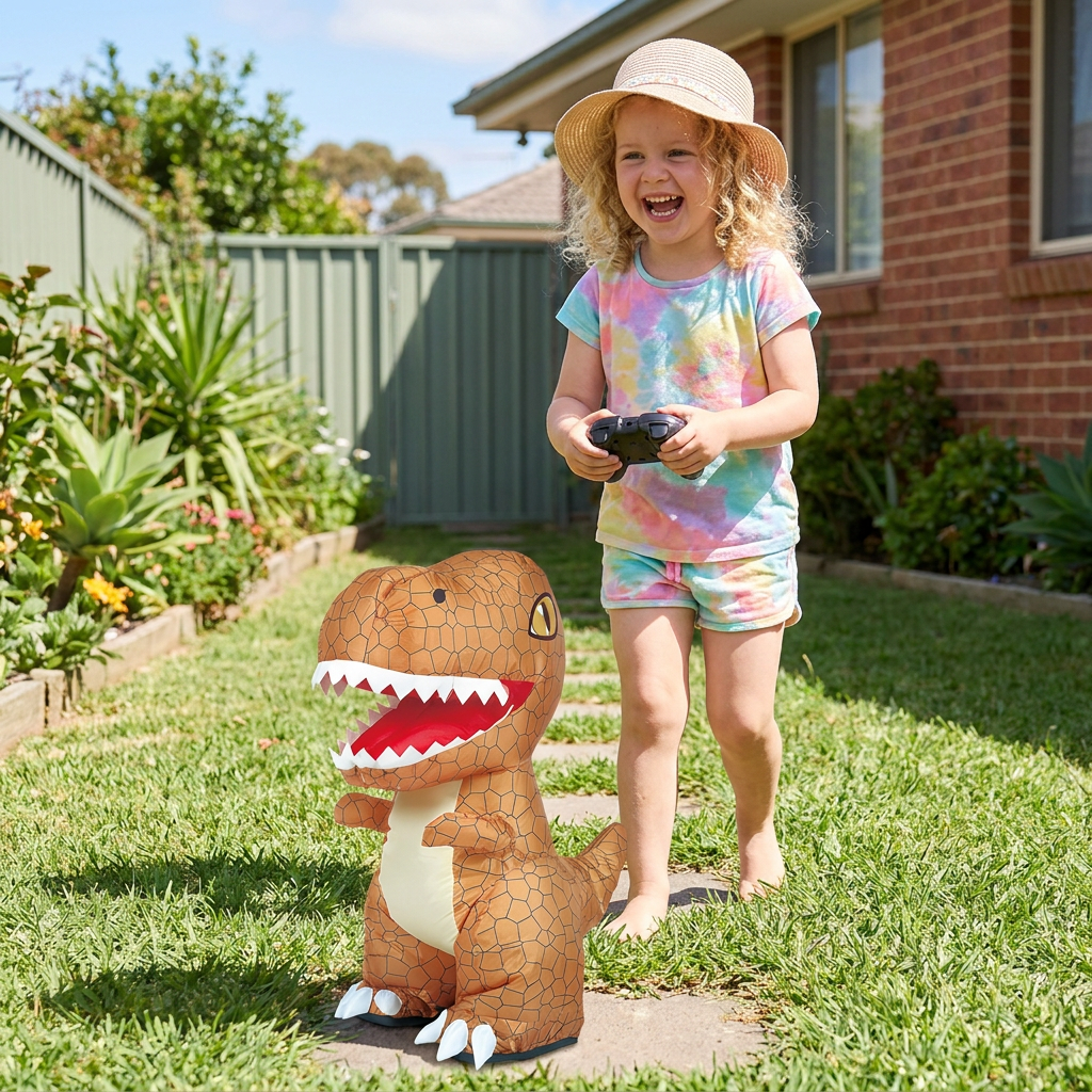 Inflatable T-Rex Dinosaur with Wireless Remote Control and Walking Motion