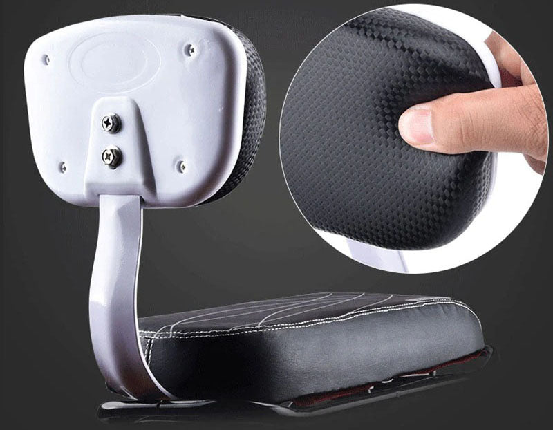 Rear Bike Seat with Padded Backrest and Quick Mount System for Luggage Rack