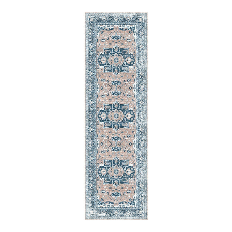 Vintage Pattern Runner with Grip Backing for Hallways and Kitchens