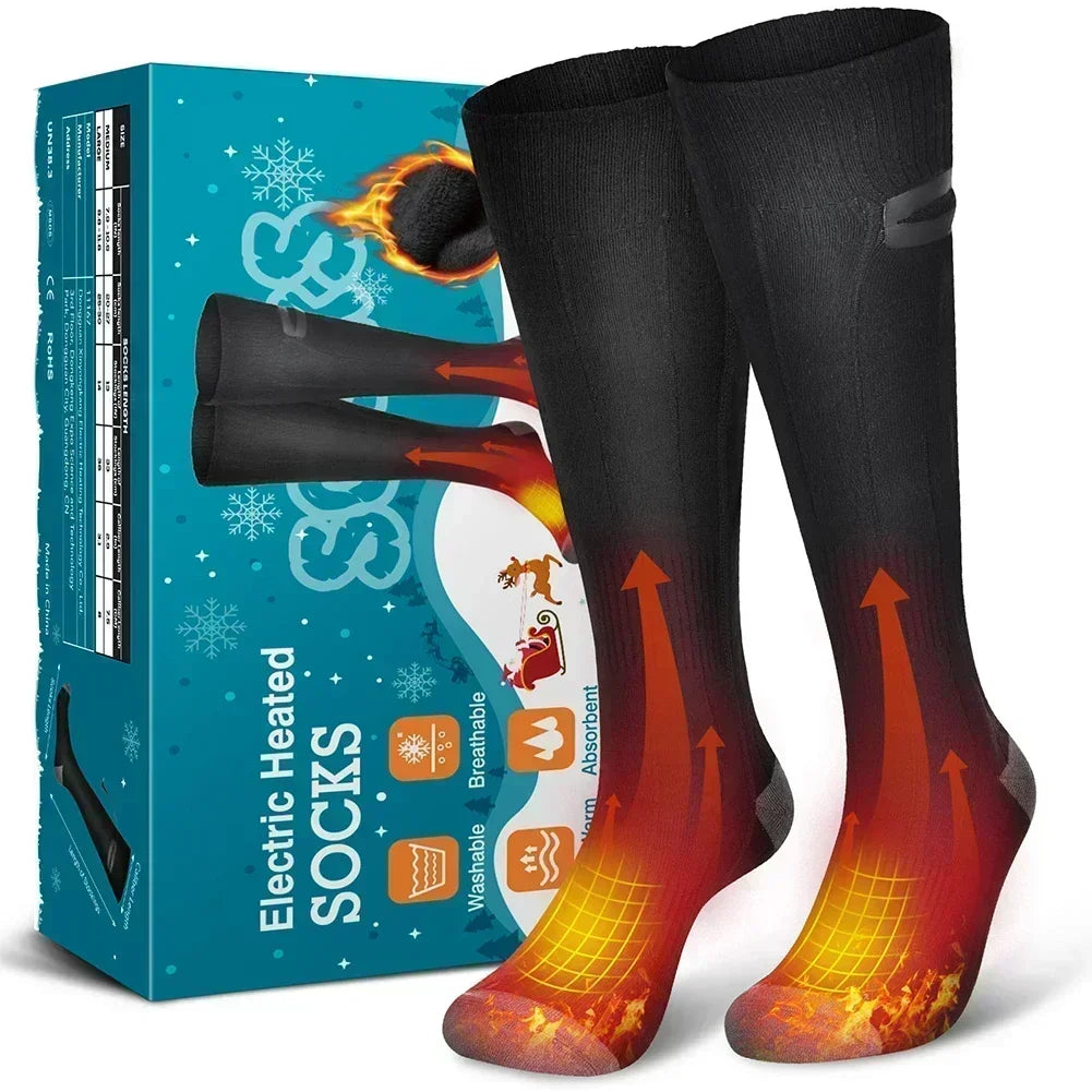 Heated Socks with Spiral Wire System and Three Temperature Settings, 10-Hour Battery