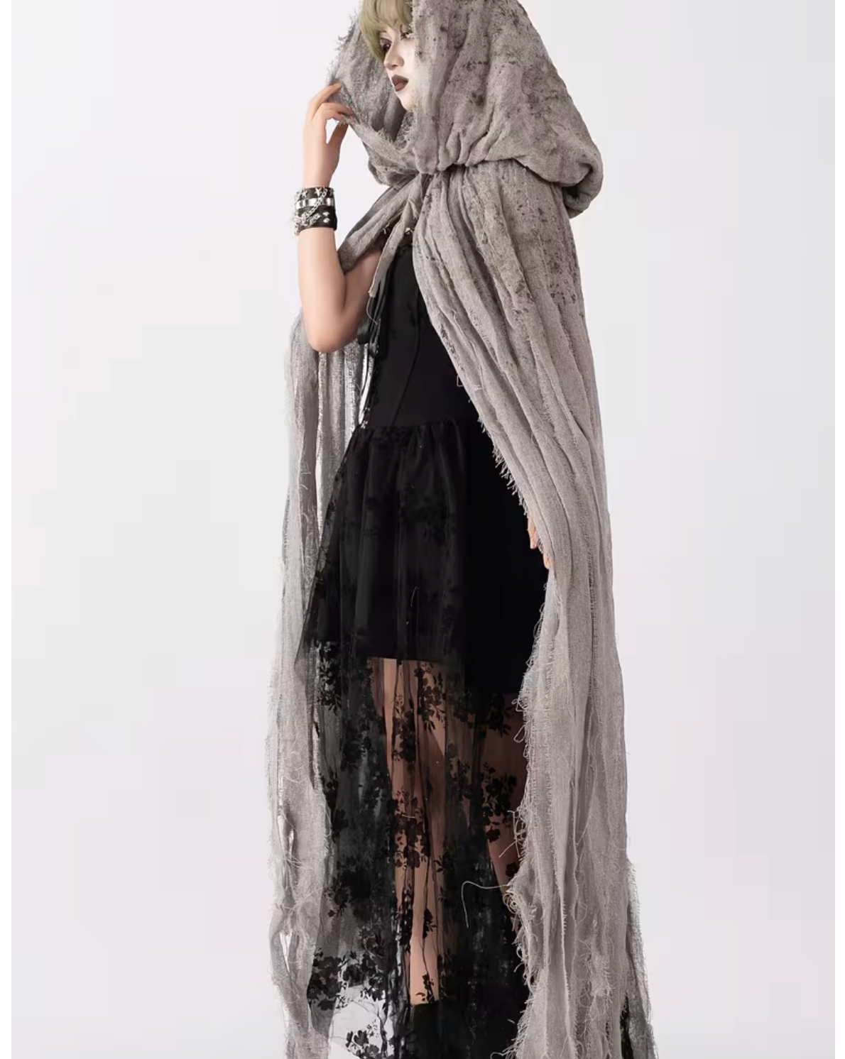 Hooded Witch Reaper Cloak with Full Coverage for Halloween