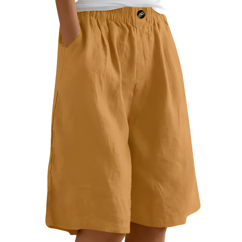 Relaxed Mid-Thigh Shorts with Elastic Waistband and Breathable Fabric, Machine Washable