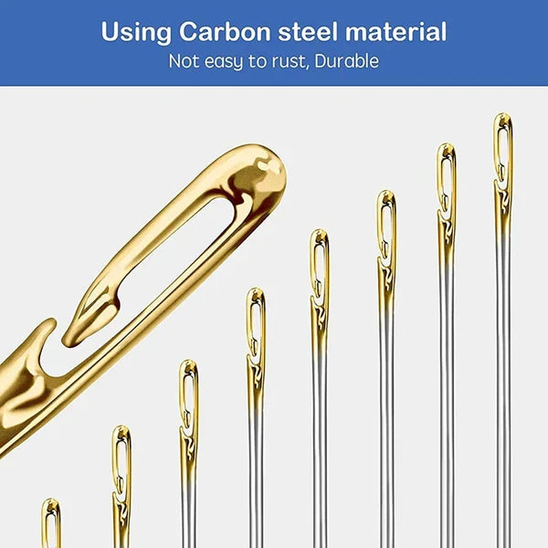 Assorted Stainless Steel Sewing Needles with Side Slot Threading for Hand Mending