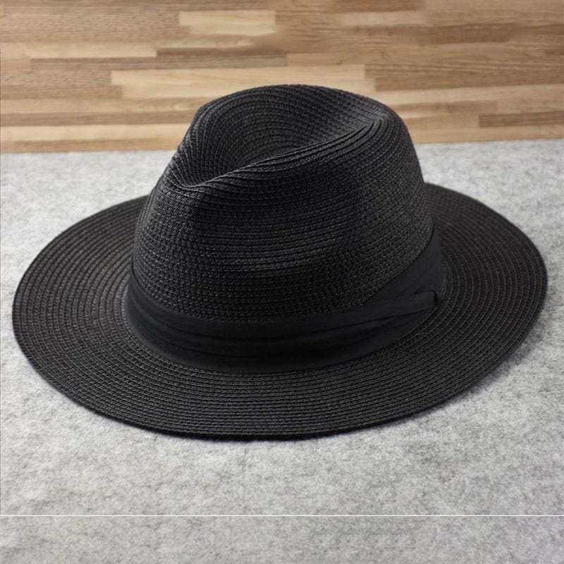 Palm Straw Wide Brim Hat with Handwoven Construction and Natural Tan Finish
