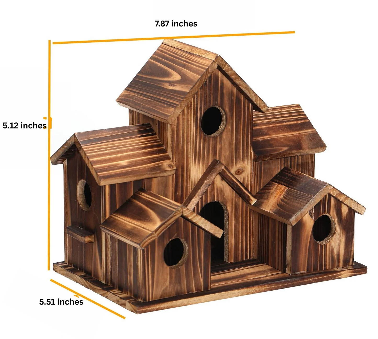 Handcrafted Wooden Birdhouse Tree Birdhouse with 6 Holes