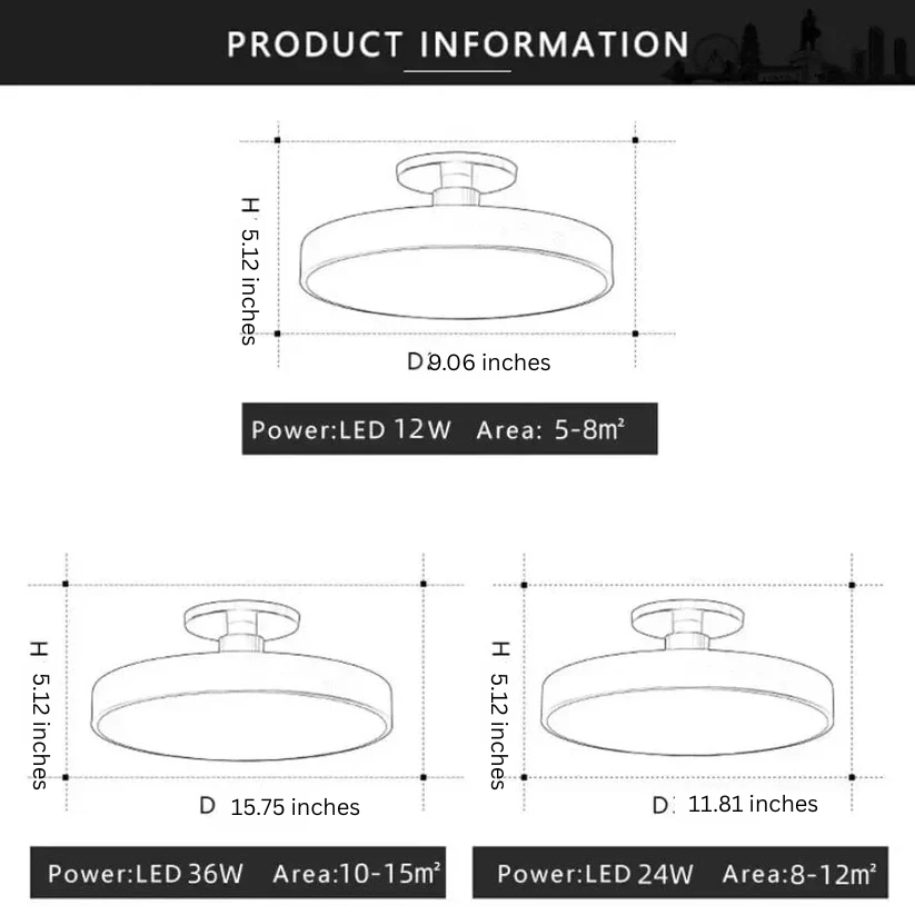 Modern LED Ceiling Light with Flush Mount Design for Interior Spaces