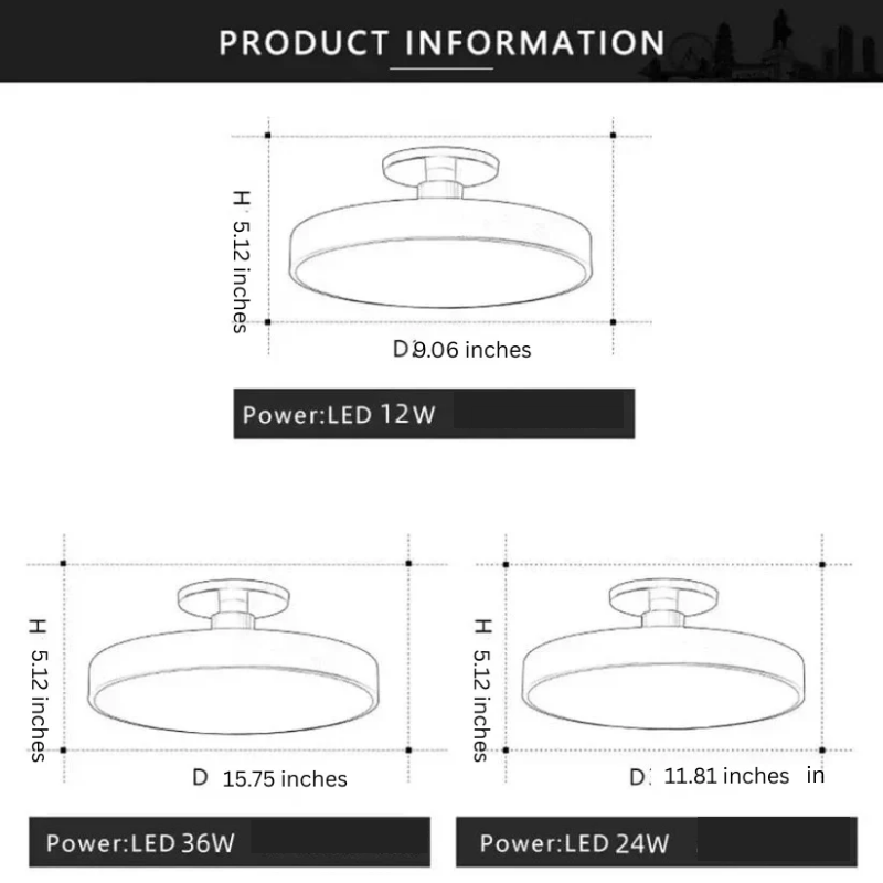 Modern LED Ceiling Light with Flush Mount Design for Interior Spaces