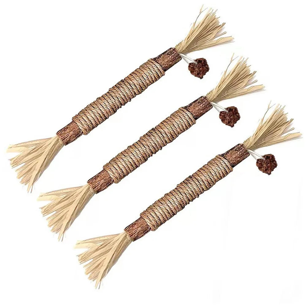 Cat Chew Toys with Silvervine and Jute Rope, 3 Piece Set