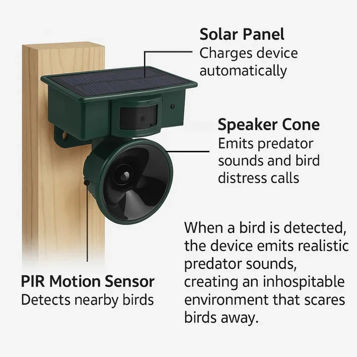 Motion Sensor Bird Deterrent for Crows