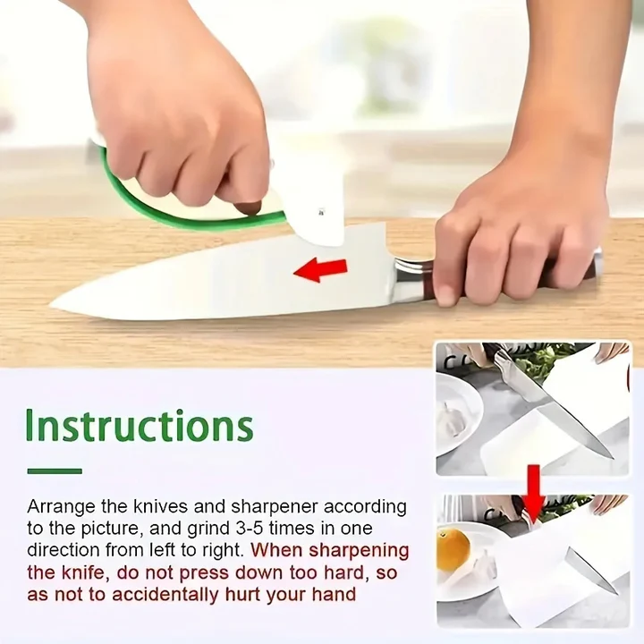 Compact Manual Knife Sharpener for Kitchen and Garden Tools