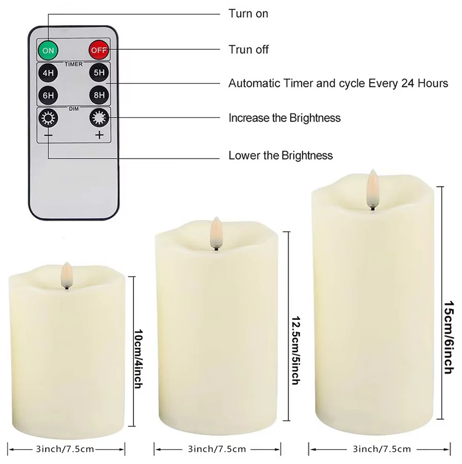 Realistic Flameless Candles with Remote
