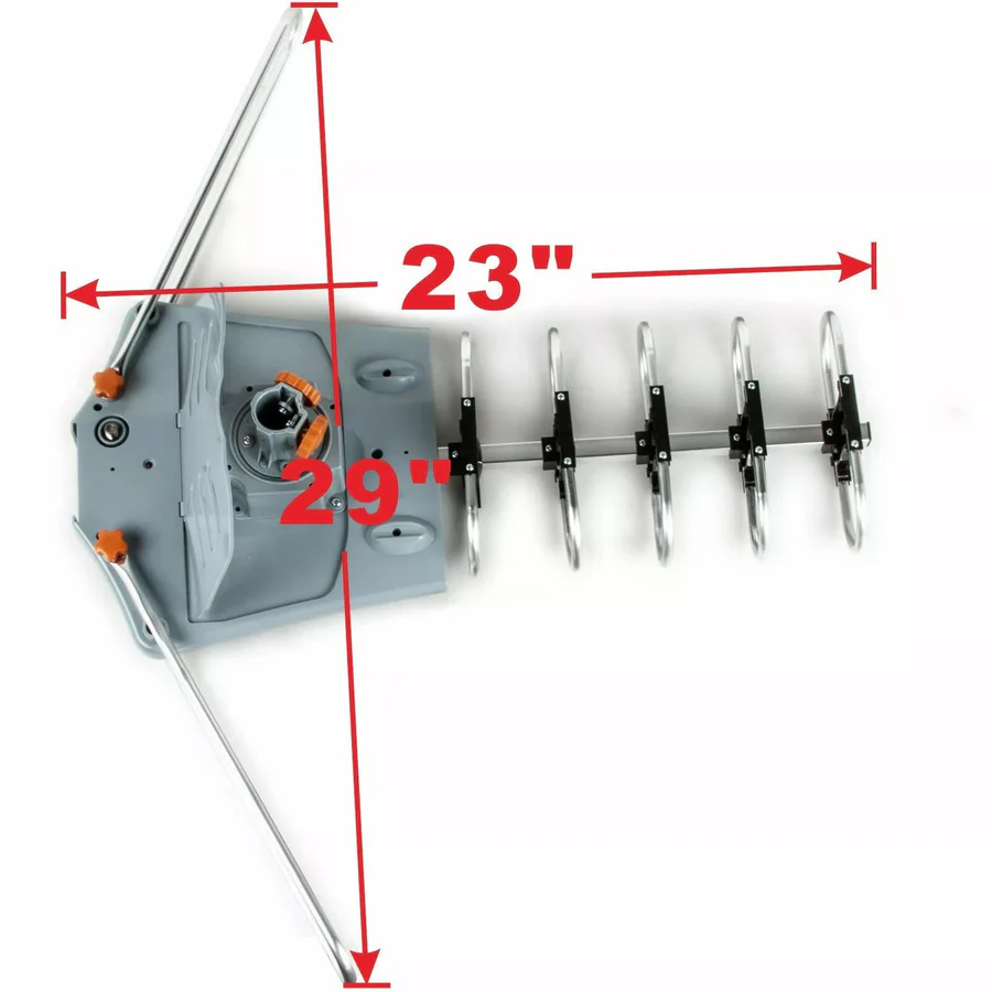 Long Range Digital HD TV Antenna with Full 360 Directional Motor and Mounting Pole