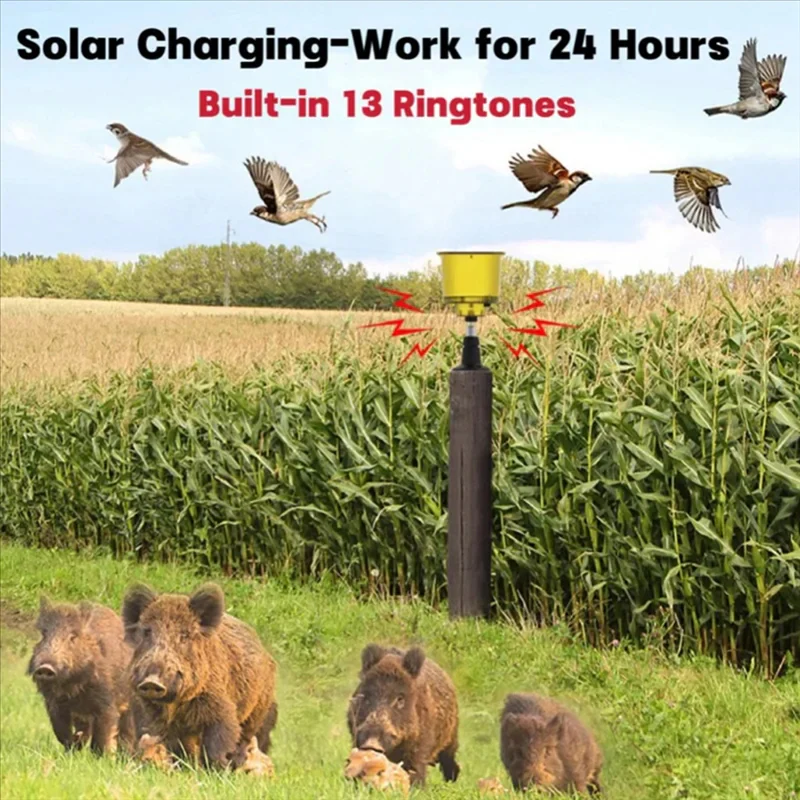 Solar Bird Repeller with Sound and Light