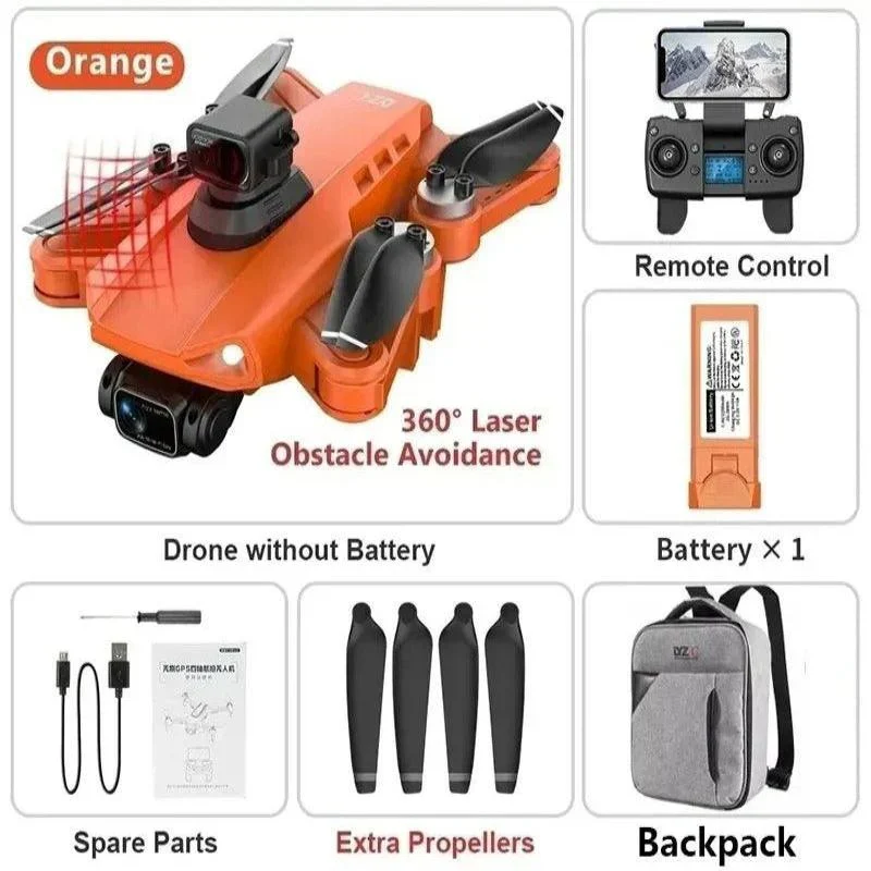 8K HD Pro Drone with Dual Camera, GPS, Brushless Motors