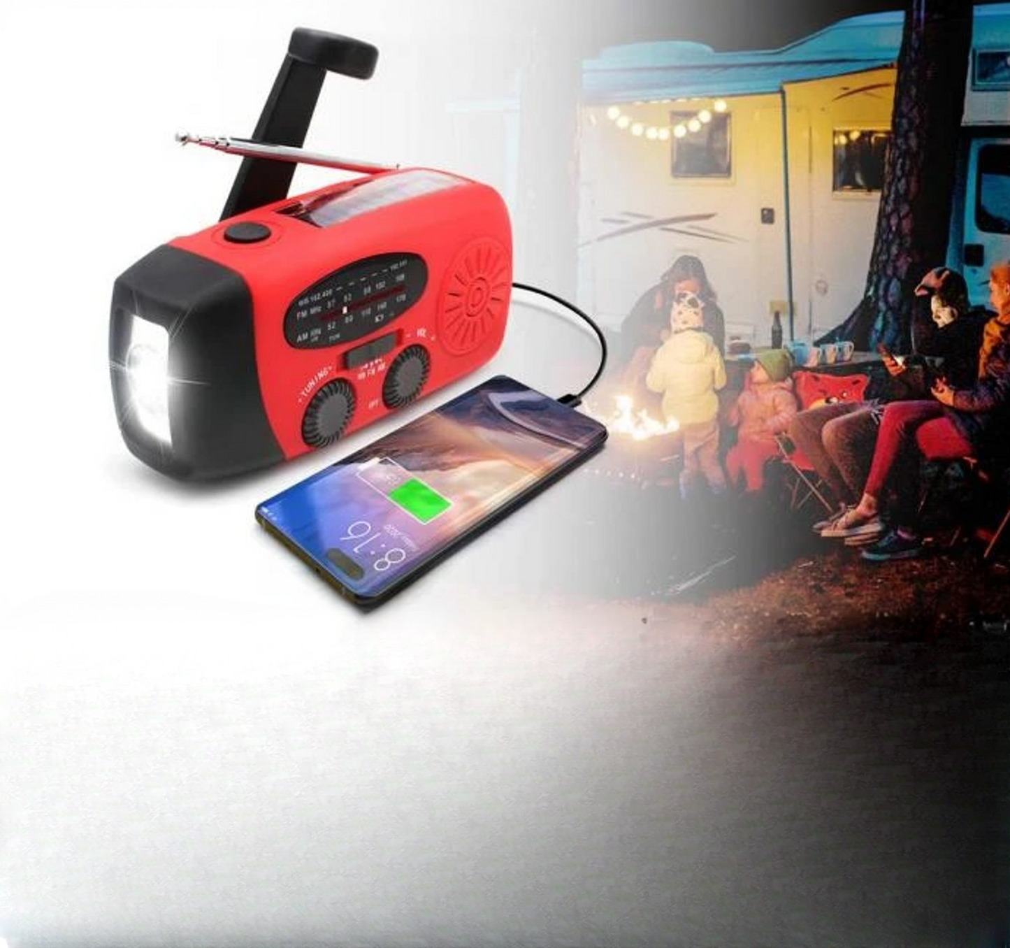 All in One Emergency Radio with Solar Power and Power Bank