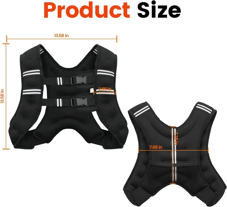 Adjustable Weighted Vest with Reflective Stripes