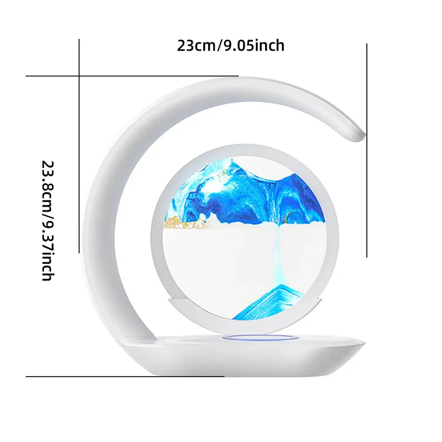 3D Sand Art Table Lamp with Wireless Charger