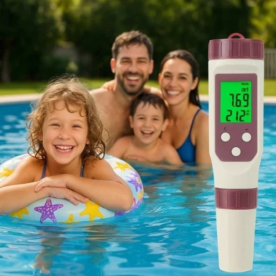 Digital Pool Tester PH and Chlorine Measuring Device for Easy Water Analysis