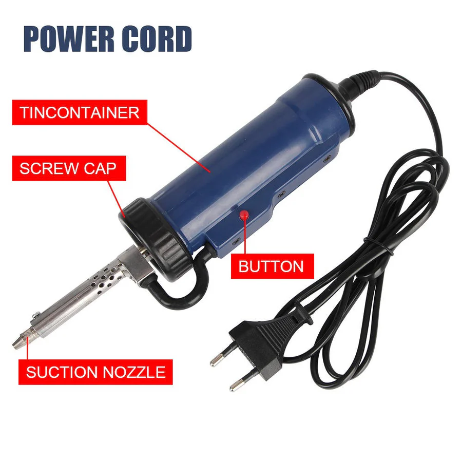 Desoldering Machine, Tin Sucker, Automatic Electric Solder with 3 Suction Nozzles