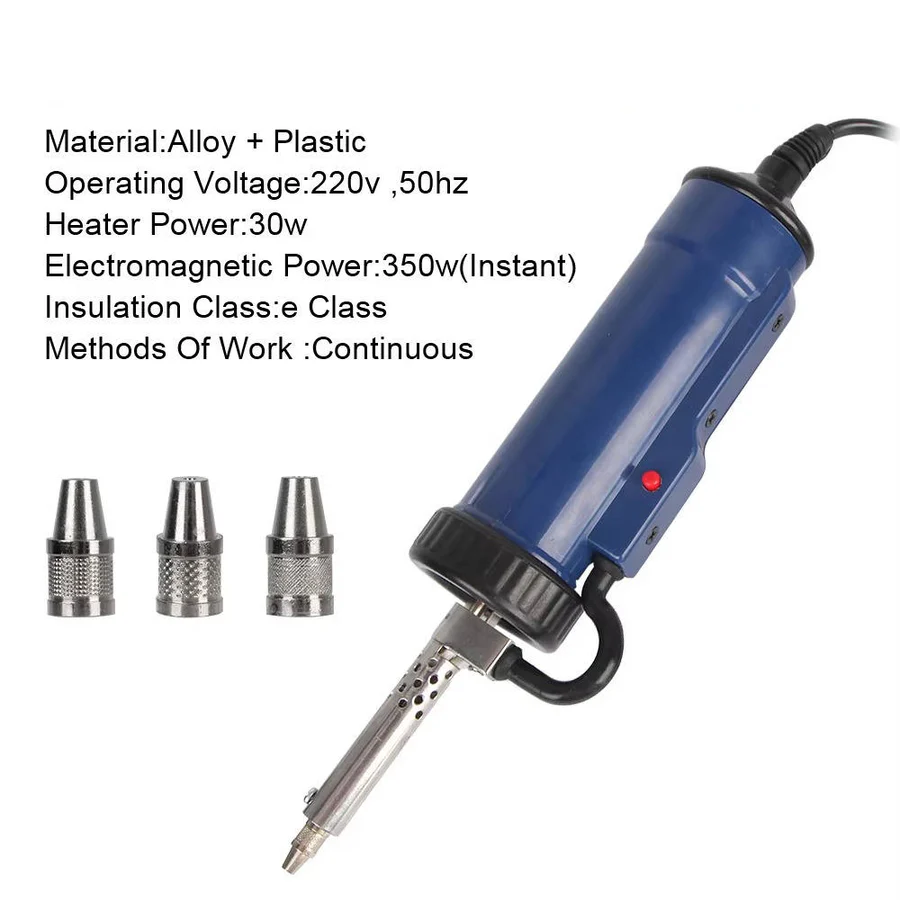 Desoldering Machine, Tin Sucker, Automatic Electric Solder with 3 Suction Nozzles