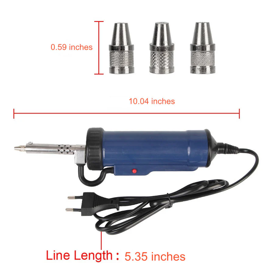 Desoldering Machine, Tin Sucker, Automatic Electric Solder with 3 Suction Nozzles