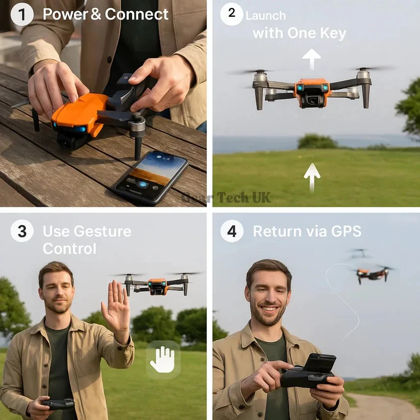 8K HD Pro Drone with Dual Camera, GPS, Brushless Motors