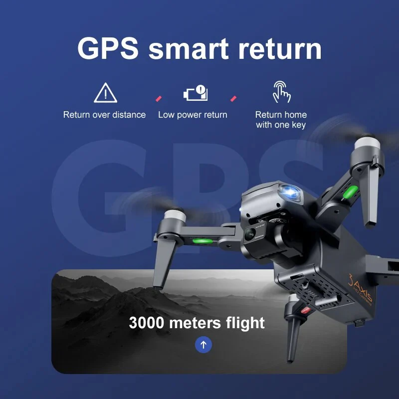 8K HD Pro Drone with Dual Camera, GPS, Brushless Motors