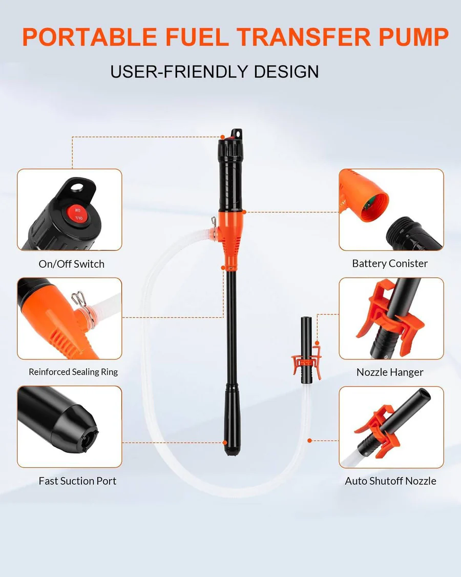 Portable Electric Siphon Pump, Battery Powered Liquid Transfer Tool