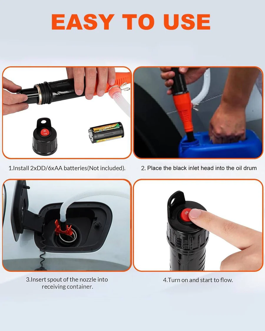 Portable Electric Siphon Pump, Battery Powered Liquid Transfer Tool