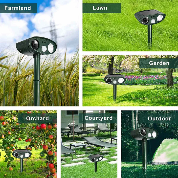 Solar Powered Ultrasonic Deer Repeller, Pack Of 4