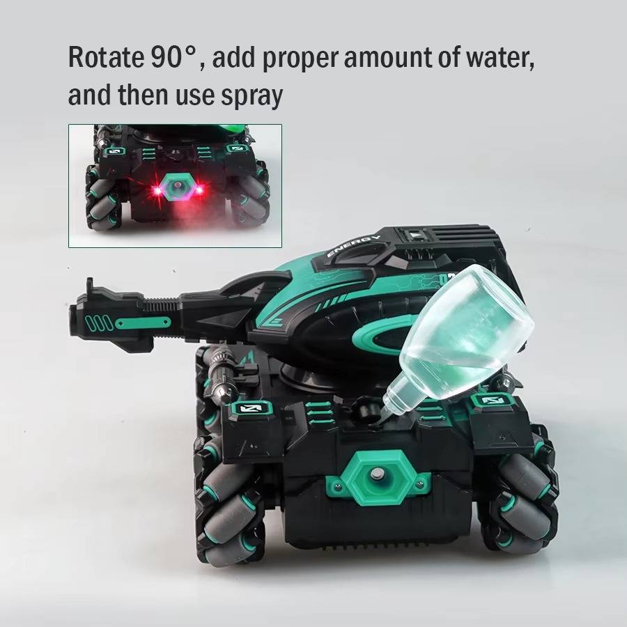 RC Stunt Tank Car with Water Spray and Watch Remote Control