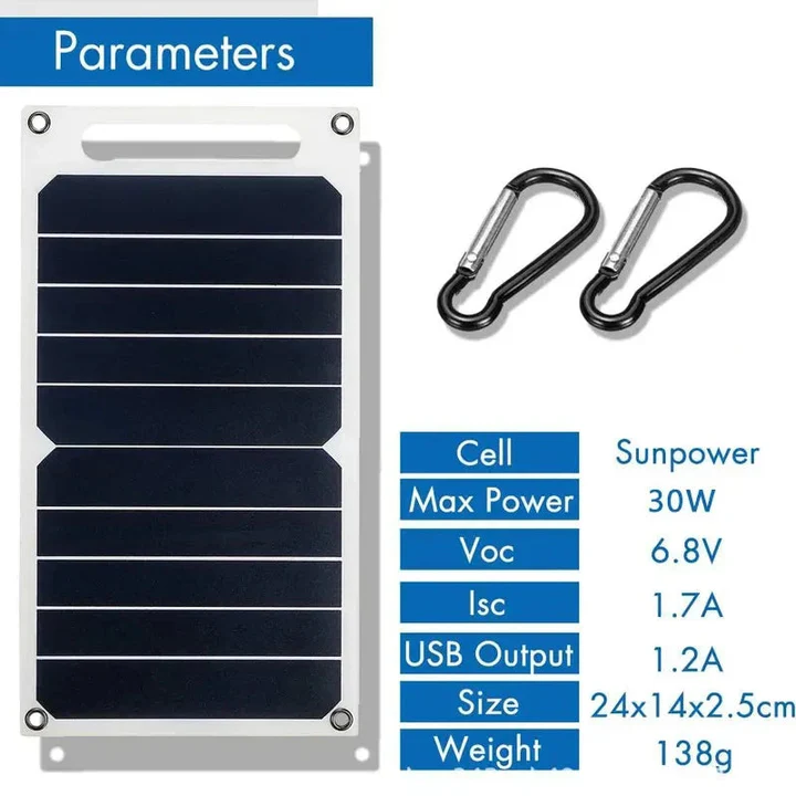 Waterproof Solar Panel With Portable USB Battery