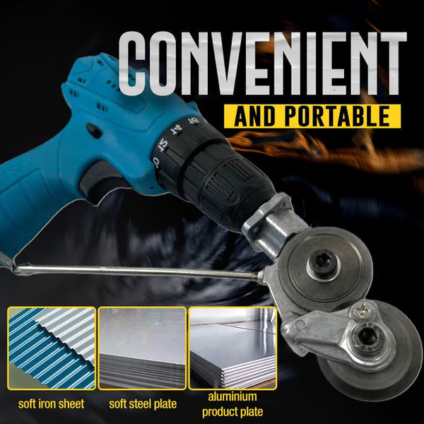 Drill Chuck Metal Sheet Cutter Attachment with Portable Design