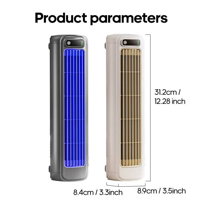 Portable Air Conditioner Cooler, Desktop & Wall Mount Non Drilling Circulating Fan AC Unit, 2000mAh Battery, 3 Speed Adjustable Quiet Cooling