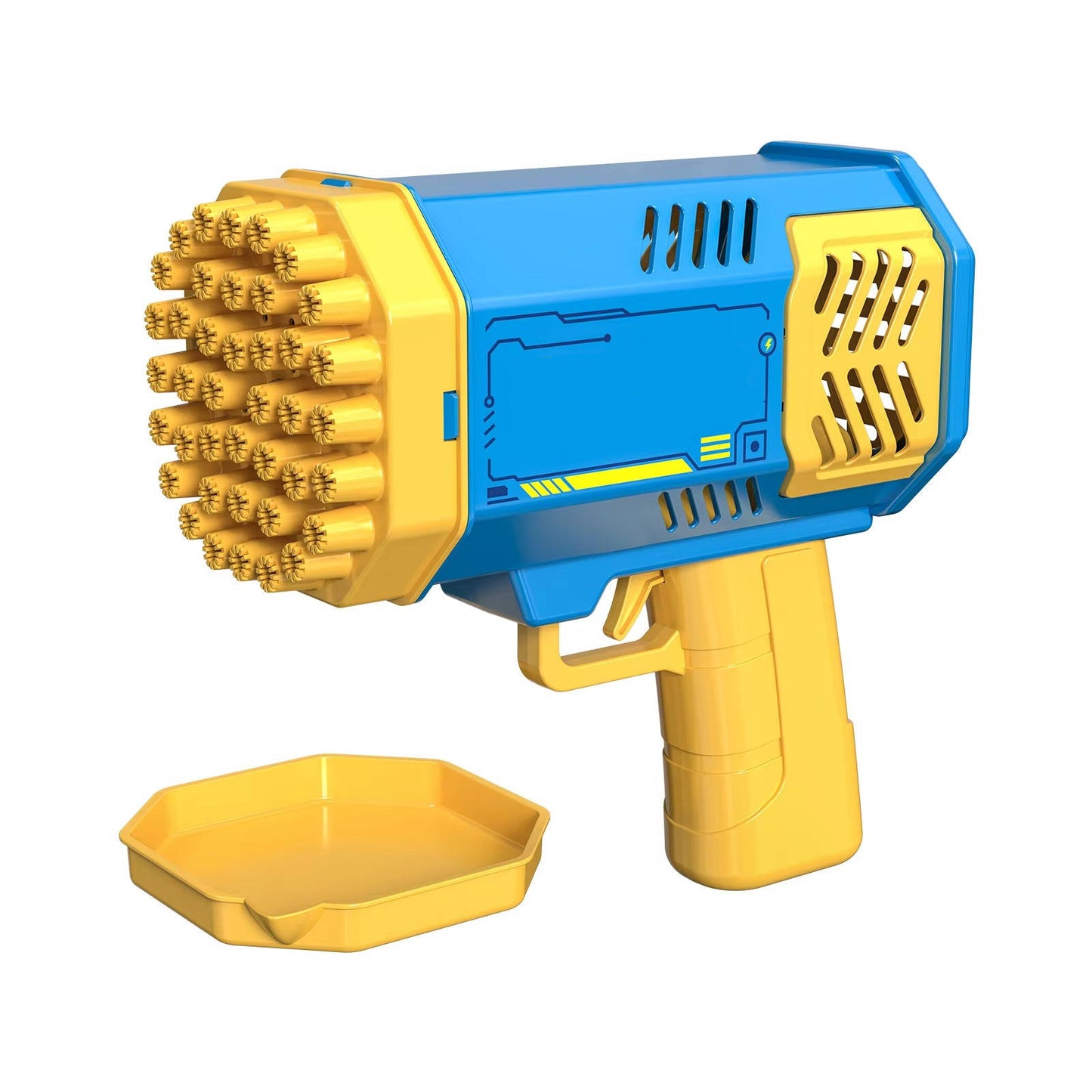 40 Hole Automatic Bubble Gun with LED Lights, Gatling Style Bubble Blower Toy for Kids 3+, Outdoor Party Play