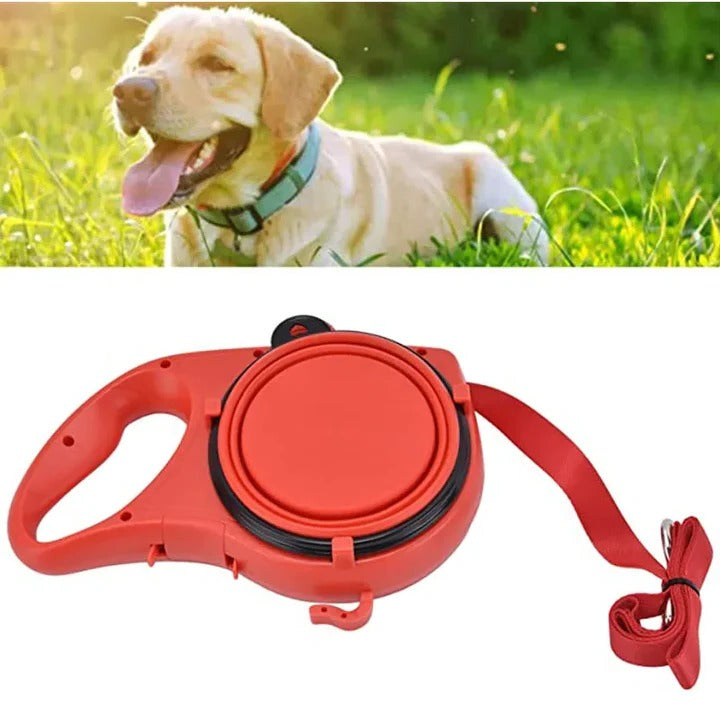 4-in-1 Multifunctional Dog Leash with Water Bottle & Bowl