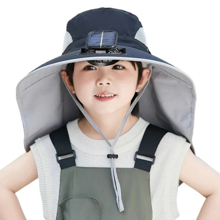 Adjustable Kids Solar Fan Hat