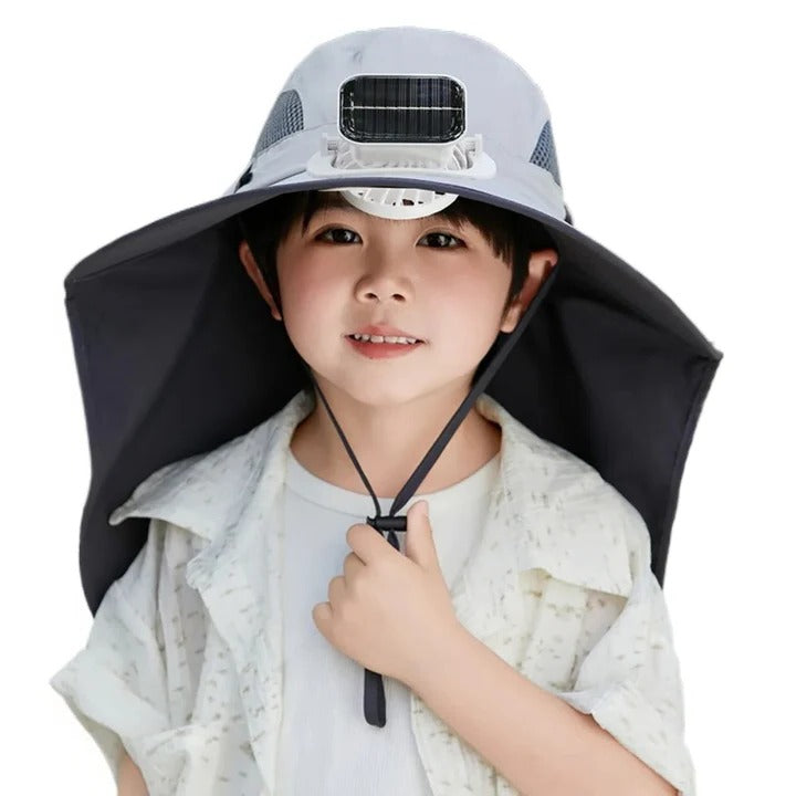 Adjustable Kids Solar Fan Hat