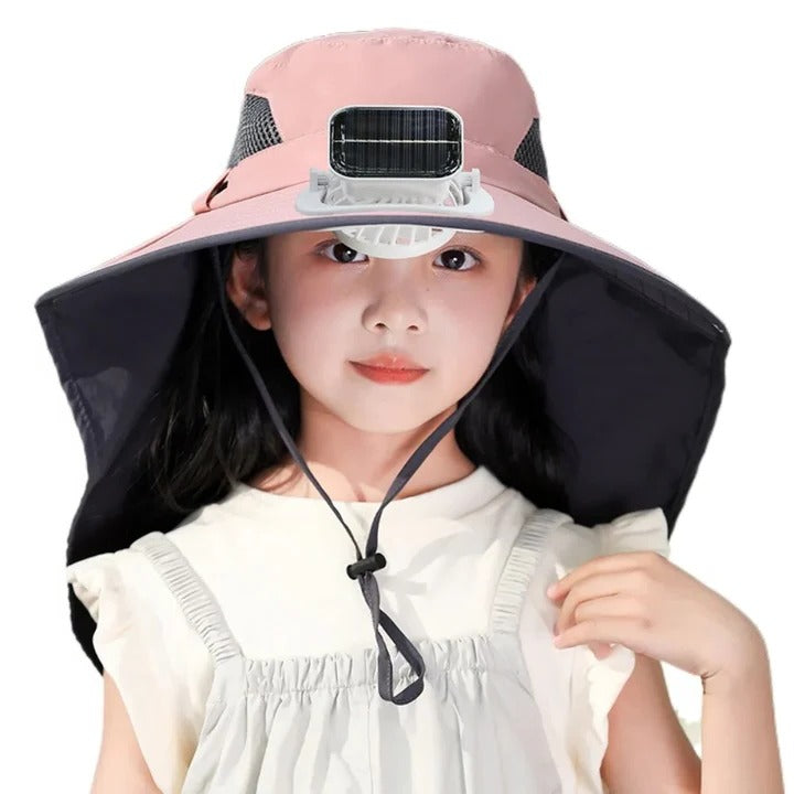 Adjustable Kids Solar Fan Hat