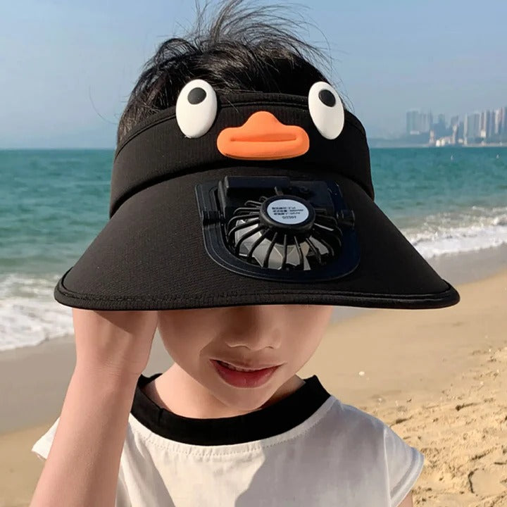 Kids Sun Visor Hat with Cooling Fan Hat