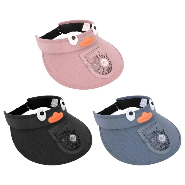 Kids Sun Visor Hat with Cooling Fan Hat