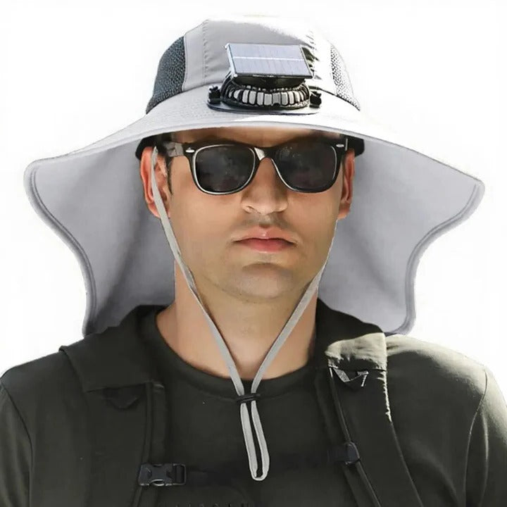 Solar Fan Hat with Wide Brim UV Protection