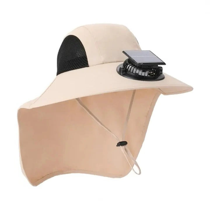 Solar Fan Hat with Wide Brim UV Protection
