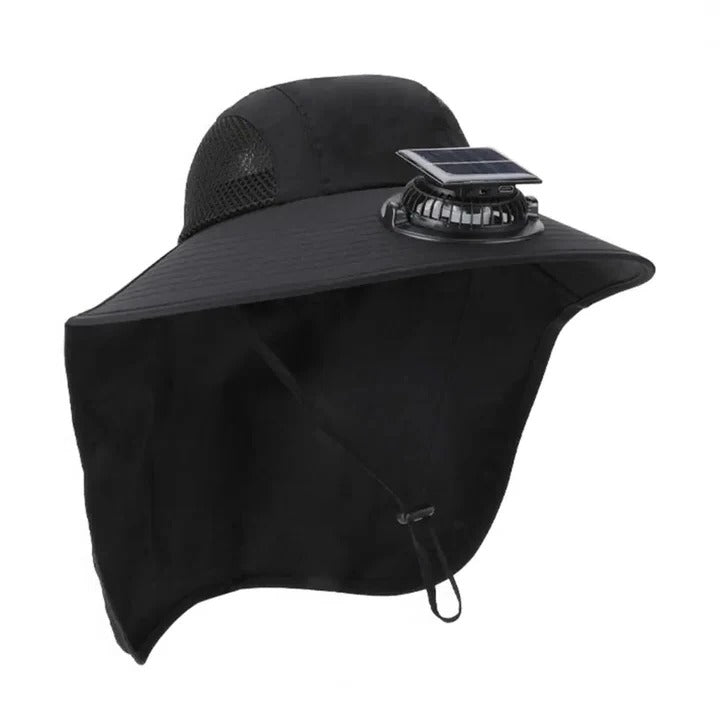 Solar Fan Hat with Wide Brim UV Protection